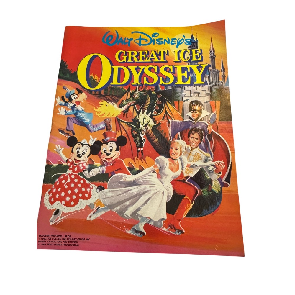 Vintage 1982 Walt Disneys Great Ice Odyssey Souvenir Program Book Collectible